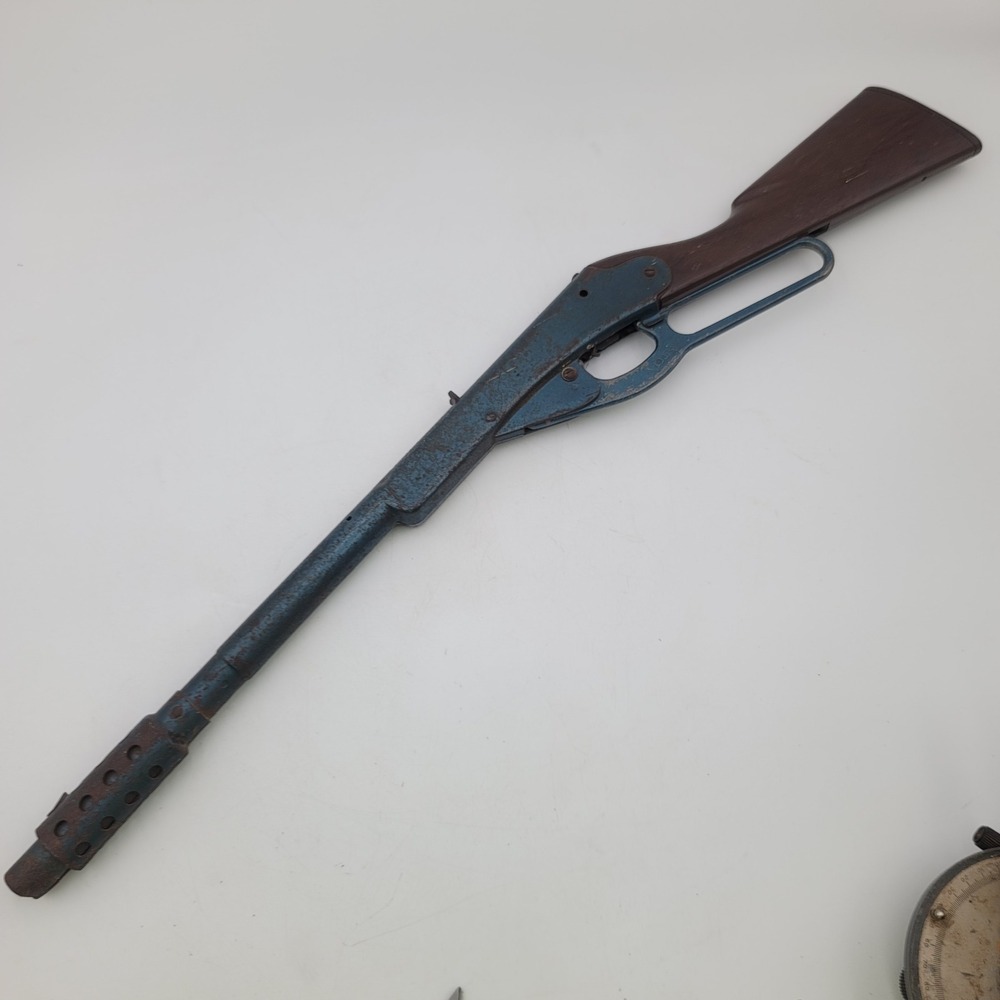 VTG Daisy Sonic GunToy Rifle Blue 60's Metallic Faux Wood Stock Parts Repair